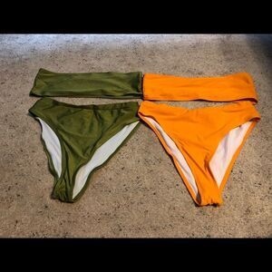 2 bikini’s with high leg and strapless top